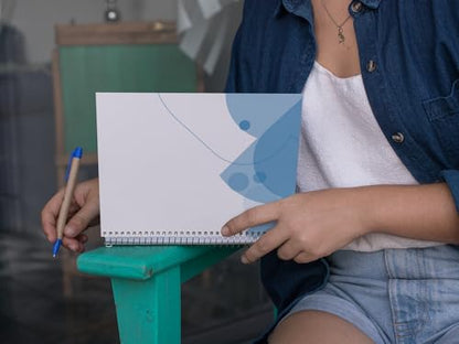 Art to Doors | Shades of Blue Abstract | Spiral Notebooks | A5 Size Paper | 120 Pages | 70 GSM Paper | Attractive Cover Designs