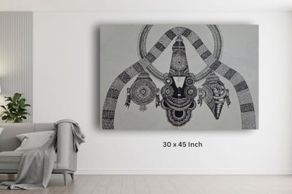 Art to Doors| Lord Venkatesh | Artist Preeti Sharma | Rectangle | Art Print | Home Decor | Wall Decor | Gift Items | Canvas Frame