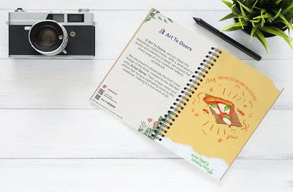 Art to Doors | Self Love looks like Pizza | Spiral Notebooks | A5 Size Paper | 120 Pages | 70 GSM Paper | Attractive Cover Designs