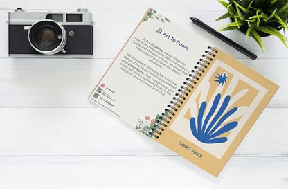 Art to Doors | Good Vibes | Spiral Notebooks | A5 Size Paper | 120 Pages | 70 GSM Paper | Attractive Cover Designs