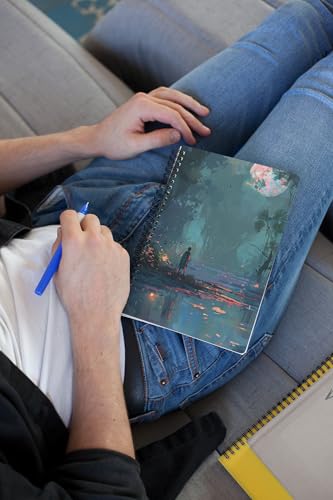 Art to Doors | Man Contemplating the Night Sky | Spiral Notebooks | A5 Size Paper | 120 Pages | 70 GSM Paper | Attractive Cover Designs