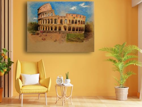 Art to Doors| The Colosseum | Artist Avishek Nag | Rectangle | Art Print | Home Decor | Wall Decor | Gift Items | Canvas Frame