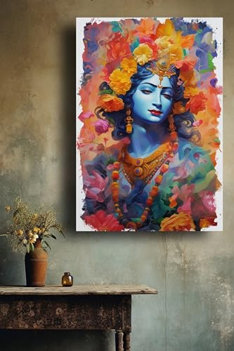 Art to Doors | Lord Krishna | Artist Bindu Kamboj | Vertical | Art Prints | Home Decor | Wall Art | Gift Items | Canvas Frame
