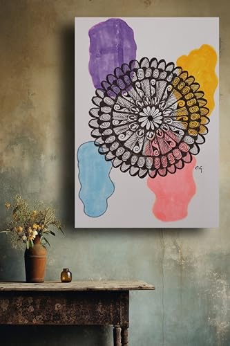 Art to Doors | Mandala art home decor | Artist Evancy Grace | Vertical | Art Prints | Home Decor | Wall Art | Gift Items | Canvas Frame