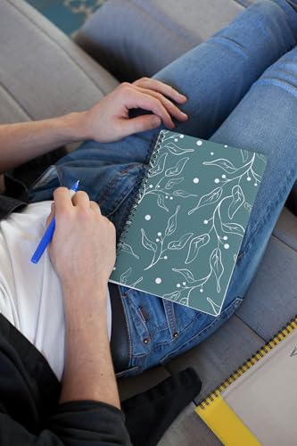 Art to Doors | Sketchy Leaf Motif | Spiral Notebooks | A5 Size Paper | 120 Pages | 70 GSM Paper | Attractive Cover Designs