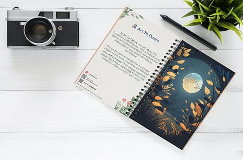 Art to Doors | Night's Embrace | Spiral Notebooks | A5 Size Paper | 120 Pages | 70 GSM Paper | Attractive Cover Designs