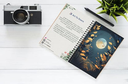 Art to Doors | Night's Embrace | Spiral Notebooks | A5 Size Paper | 120 Pages | 70 GSM Paper | Attractive Cover Designs