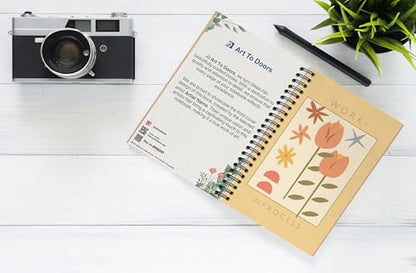 Art to Doors | Work In Process | Spiral Notebooks | A5 Size Paper | 120 Pages | 70 GSM Paper | Attractive Cover Designs