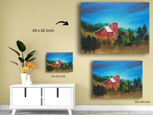 Art to Doors | The Crimson Cottage | Artist Poonam Patil | Horizontal | Art Print | Home Decor | Wall Decor | Gift Items | Wall Art | Canvas Frame