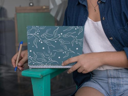 Art to Doors | Sketchy Leaf Motif | Spiral Notebooks | A5 Size Paper | 120 Pages | 70 GSM Paper | Attractive Cover Designs