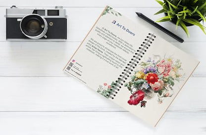 Art to Doors | Nature's Bouquet | Spiral Notebooks | A5 Size Paper | 120 Pages | 70 GSM Paper | Attractive Cover Designs