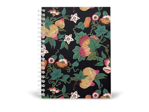 Art to Doors | Decorative Fruit and Flower | Spiral Notebooks | A5 Size Paper | 120 Pages | 70 GSM Paper | Attractive Cover Designs