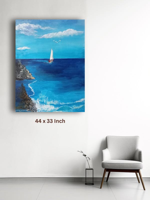 Art to Doors | Beauty Of Ocean | Artist Ravindran Krishnan | Rectangle | Art Prints | Home Decor | Wall Art | Gift Items | Canvas Frame0