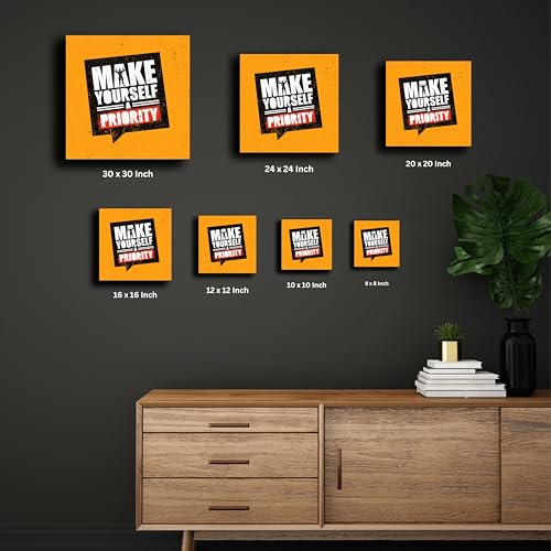 Art to Doors Make Yourself a Priority | Motivational Quotes | Office Quotes | Personalized Gift For Anniversary, Birthday, Wedding, Home Decor | Life Changing Quotes