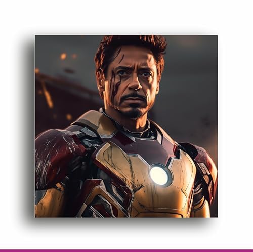 Art to Doors Iron Man: Marvel's Iconic Avenger - Stunning Canvas Print Illustration for Heroic Home Decor | Personalized Gift For Anniversary, Birthday, Wedding, Home Decor (CanvasFrame,30x30Inch,)