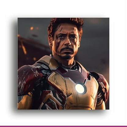 Art to Doors Iron Man: Marvel's Iconic Avenger - Stunning Canvas Print Illustration for Heroic Home Decor | Personalized Gift For Anniversary, Birthday, Wedding, Home Decor (CanvasFrame,30x30Inch,)