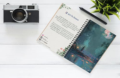 Art to Doors | Man Contemplating the Night Sky | Spiral Notebooks | A5 Size Paper | 120 Pages | 70 GSM Paper | Attractive Cover Designs