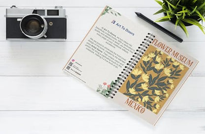 Art to Doors | Flower Museum Mexico | Spiral Notebooks | A5 Size Paper | 120 Pages | 70 GSM Paper | Attractive Cover Designs