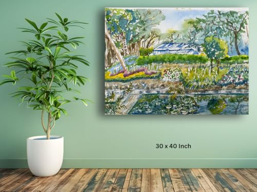 Art to Doors| A Hideout In The Nala Park, Pune| Artist Hubert Braganza| Rectangle | Art Print | Home Decor | Wall Decor | Gift Items | Canvas Frame