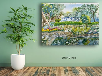Art to Doors| A Hideout In The Nala Park, Pune| Artist Hubert Braganza| Rectangle | Art Print | Home Decor | Wall Decor | Gift Items | Canvas Frame