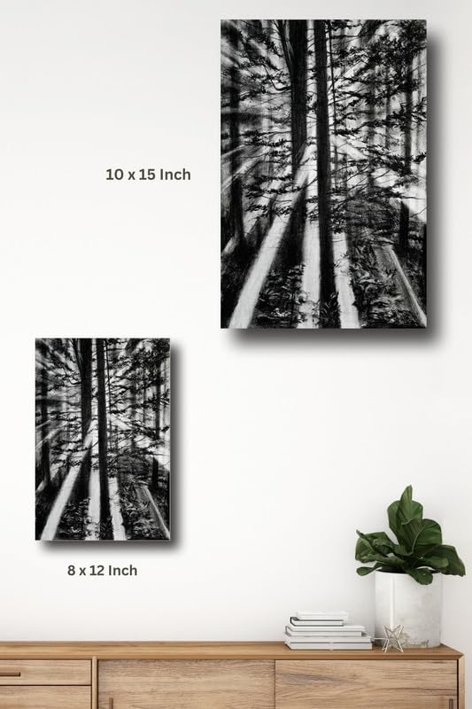 Art to Doors| Forest Light | Artist Fatima Akhun | Rectangle | Art Print | Home Decor | Wall Decor | Gift Items | Canvas Frame