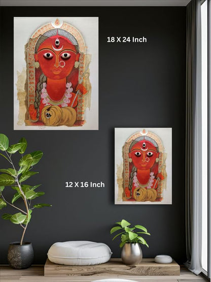Art to Doors| Durga Devi Wall Art | Artist Shachi | Rectangle | Art Print | Home Decor | Wall Decor | Gift Items | Canvas Frame