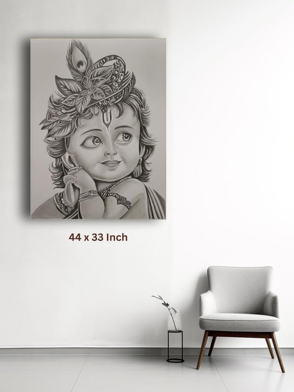 Art to Doors| Bal Krishna | Artist Akansha Sharma | Rectangle | Art Print | Home Decor | Wall Decor | Gift Items | Canvas Frame