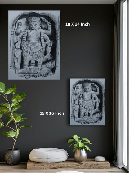 Art to Doors | Terracotta Kali Idol | Artist Avishek Nag | Vertical | Art Print | Home Decor | Wall Decor | Gift Items | Wall Art