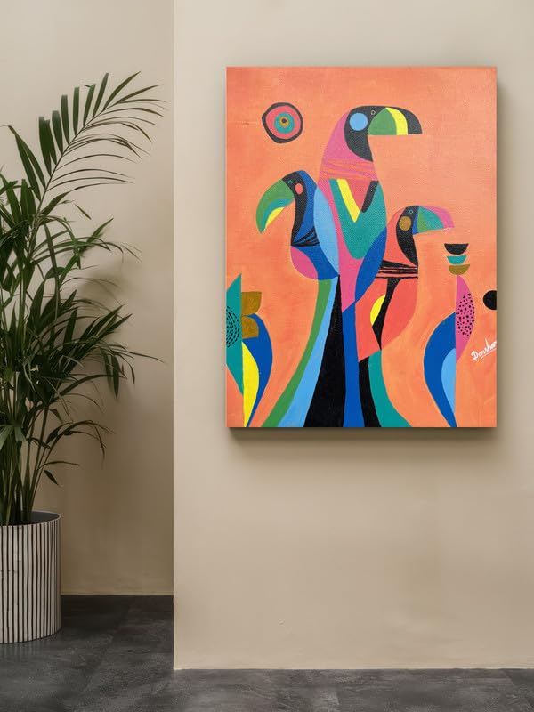 Art to Doors | Toucan Modern Art | Artist Darshana Shinde | Rectangle | Art Prints | Home Decor | Wall Art | Gift Items | Canvas Frame