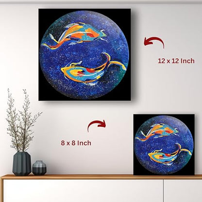 Art to Doors | Cosmic Koi Pond | Square | Artist Prerna Ajwani | Home Decor | Wall Art | Gifts for Women | Gifts for Men | Canvas Frame