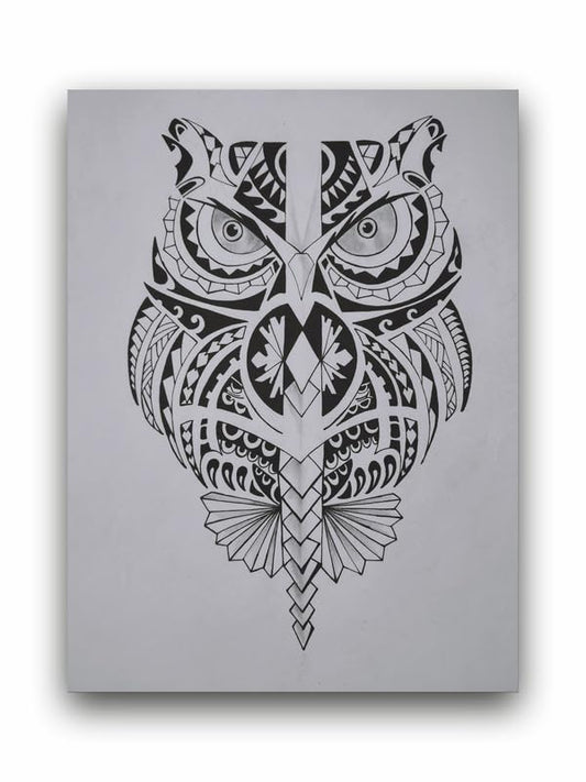 Art to Doors| Dark Owl | Artist Rachel Joseph | Rectangle | Art Print | Home Decor | Wall Decor | Gift Items | Canvas Frame