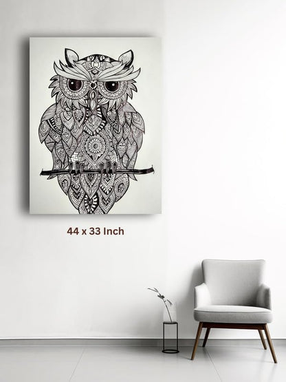 Art to Doors| Owl mandala art | Artist Sapna | Rectangle | Art Print | Home Decor | Wall Decor | Gift Items | Canvas Frame