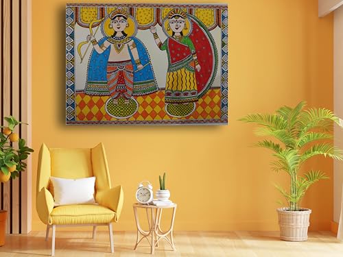 Art to Doors | Ram Sita Mithila Art | Artist Swati Vishwakarma | Horizontal | Art Prints | Home Decor | Gift Items | Wall Art | Canvas Frame