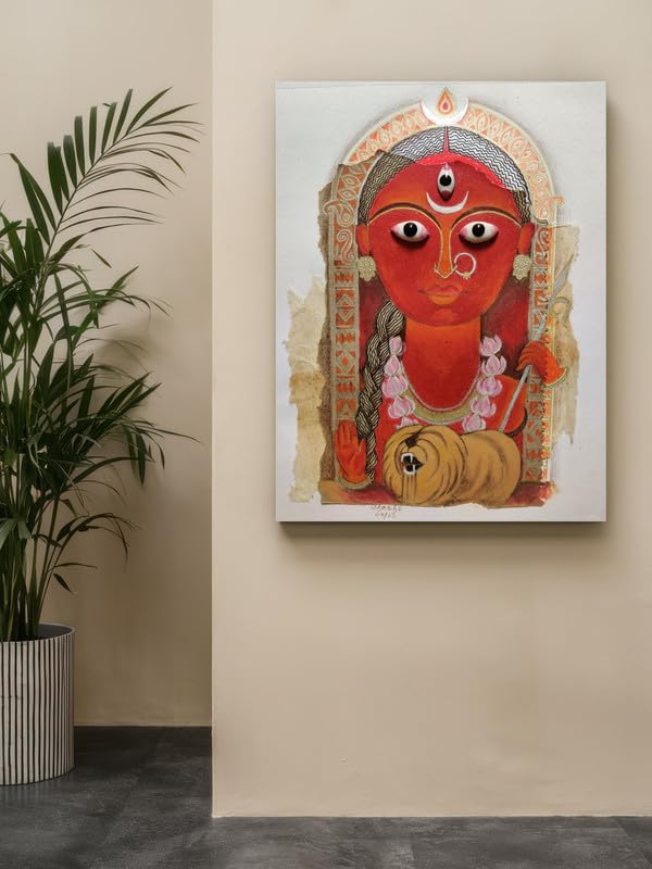 Art to Doors| Durga Devi Wall Art | Artist Shachi | Rectangle | Art Print | Home Decor | Wall Decor | Gift Items | Canvas Frame