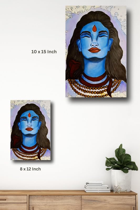 Art to Doors| Lord Shiva Artwork | Artist Kalakarish | Rectangle | Art Print | Home Decor | Wall Decor | Gift Items | Canvas Frame