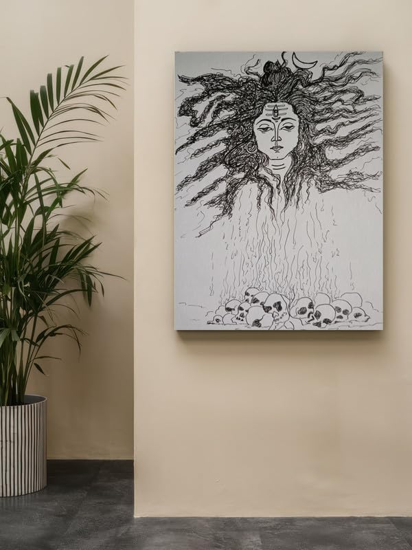 Art to Doors| Lord Shiva | Artist Sritama Dhar | Rectangle | Art Print | Home Decor | Wall Decor | Gift Items | Canvas Frame