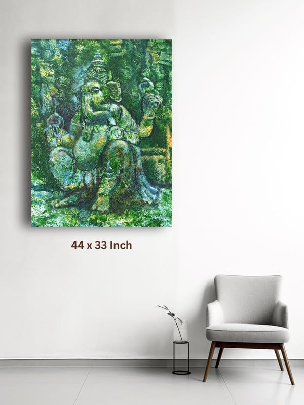 Art to Doors| Lord Ganesha | Artist Madhumita Shaw | Rectangle | Art Print | Home Decor | Wall Decor | Gift Items | Canvas Frame