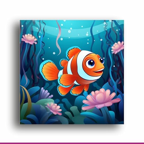 Art to Doors Enchanting Nemo: Captivating Illustration on Premium Canvas Print | Personalized Gift For Anniversary, Birthday, Wedding, | Wall Frames For Home & Office (CanvasFrame,10x10Inch,)