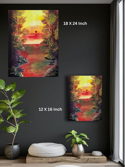 Art to Doors | Nature Beauty 1 | Artist Ravindran Krishnan | Rectangle | Art Prints | Home Decor | Wall Art | Gift Items | Canvas Frame