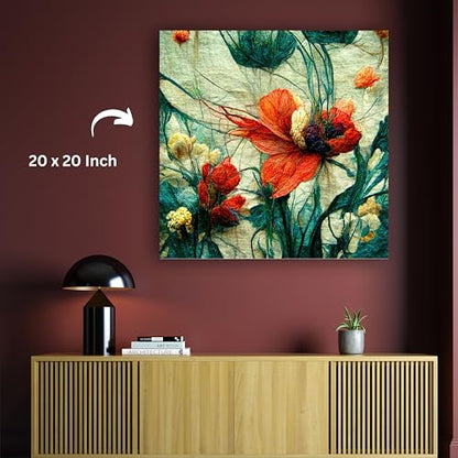 Art to Doors | Dancing Poppies | Square | Art Print | Home Decor | Wall Decor | Gifts for Women | Gifts for Men | Wall Art |