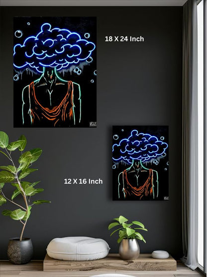 Art to Doors | Neon Blast | Artist Rachel Anita Joseph | Rectangle | Art Print | Home Decor | Wall Decor | Gift Items | Canvas Frame