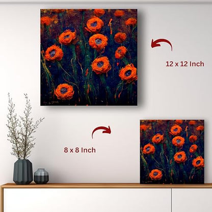 Art to Doors | Fiery Bloom | Square | Art Print | Home Decor | Wall Decor | Gifts for Women | Gifts for Men | Wall Art