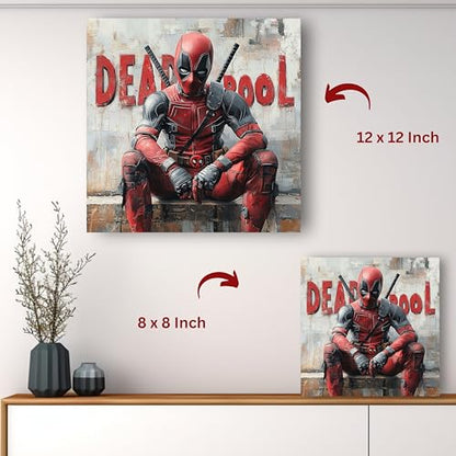 Art to Doors | Deadpool's Merc with a Mouth | Square | Art Print | Home Decor | Wall Decor | Gifts for Women | Gifts for Men | Canvas Frame