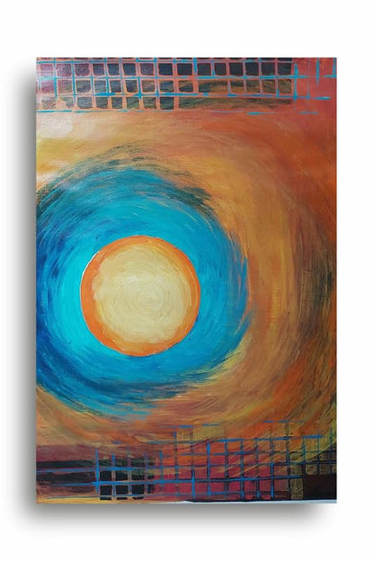 Art to Doors | Sun In Metro | Artist Ajay Pratap Singh Rathore | Rectangle | Art Print | Home Decor | Wall Decor | Gift Items | Canvas Frame