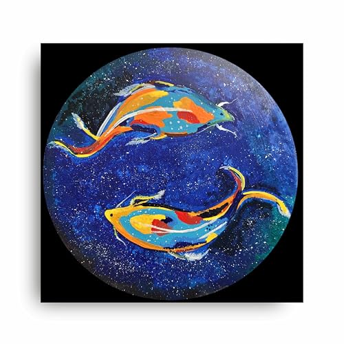 Art to Doors | Cosmic Koi Pond | Square | Artist Prerna Ajwani | Home Decor | Wall Art | Gifts for Women | Gifts for Men | Canvas Frame
