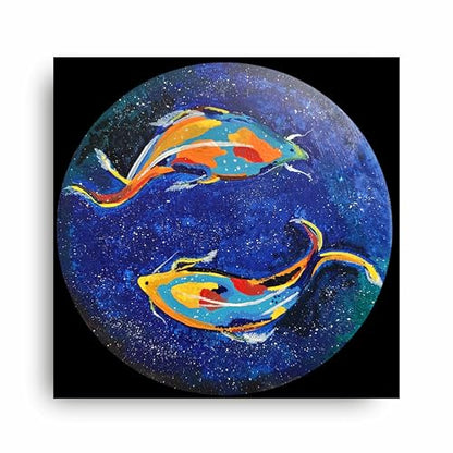 Art to Doors | Cosmic Koi Pond | Square | Artist Prerna Ajwani | Home Decor | Wall Art | Gifts for Women | Gifts for Men | Canvas Frame