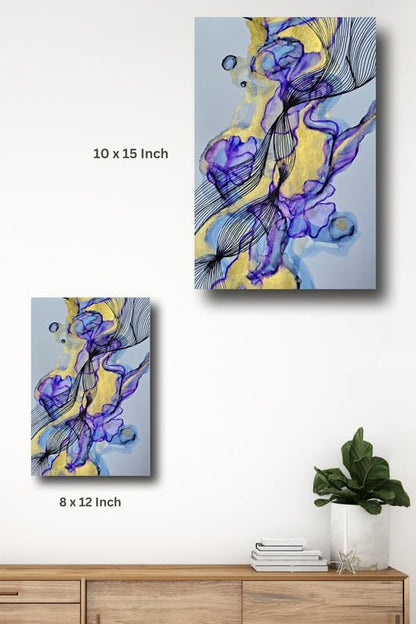 Art to Doors| Golden Swirls | Artist Fatima Akhun | Rectangle | Art Print | Home Decor | Wall Decor | Gift Items | Canvas Frame