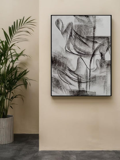 Art to Doors| Charcoal Composition| Artist Saravanan Varatharajan| Rectangle | Art Print | Home Decor | Wall Decor | Gift Items | Canvas Frame