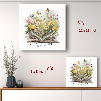Art to Doors | Magic Of A Book | Square | Artist Riika Kandhola | Home Decor | Wall Art | Gifts for Women | Gifts for Men | Canvas Frame