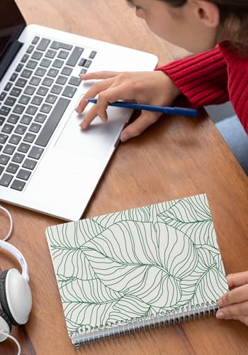Art to Doors | Banana Leaf Outline | Spiral Notebooks | A5 Size Paper | 120 Pages | 70 GSM Paper | Attractive Cover Designs